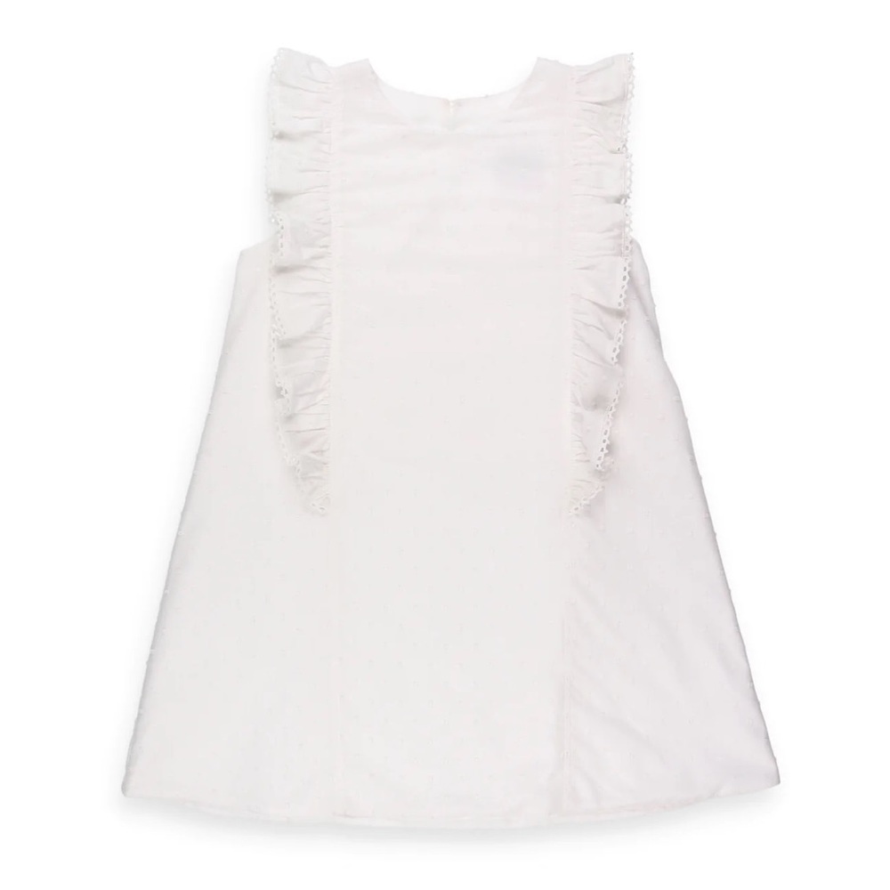EUC Shrimp & Grits Kids White Swiss Dot Ruffle Dress Perfect for Easter